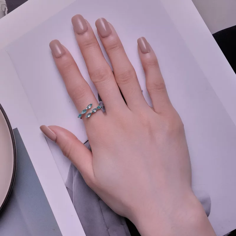 (imagen para) Anillo verde estilo Pandora - BSR415 - Ver 5