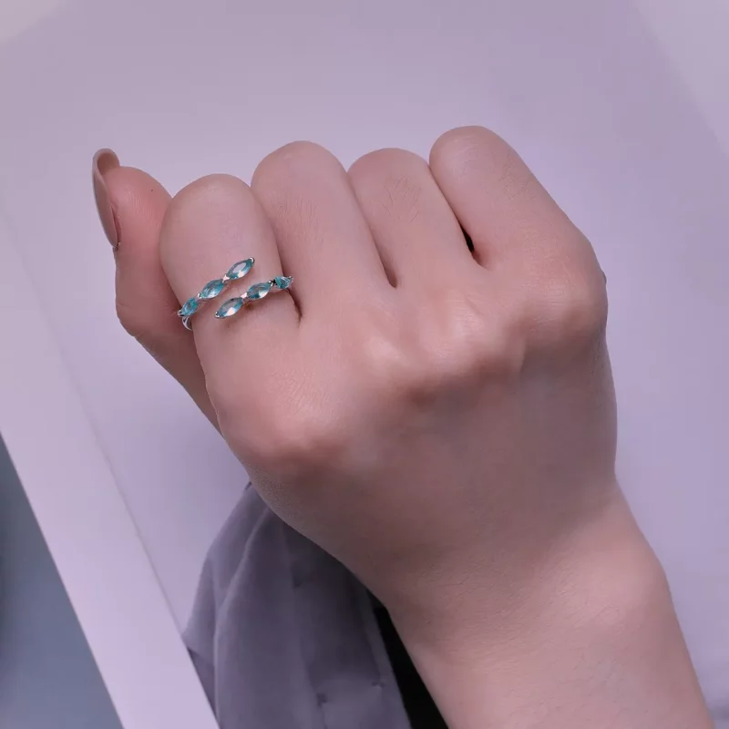 (imagen para) Anillo verde estilo Pandora - BSR415 - Ver 7