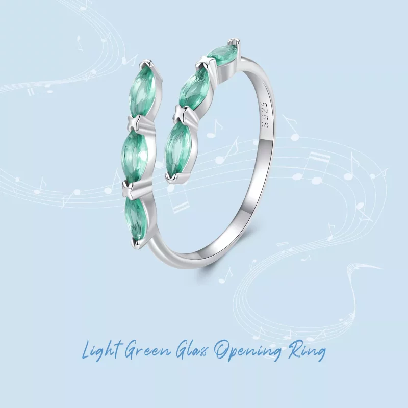 (imagen para) Anillo verde estilo Pandora - BSR415 - Ver 8