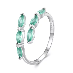 Anillo verde estilo Pandora - BSR415 (imagen para) Anillo verde estilo Pandora - BSR415