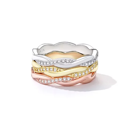 (imagen para) Anillos apilables al estilo Pandora - BSR248
