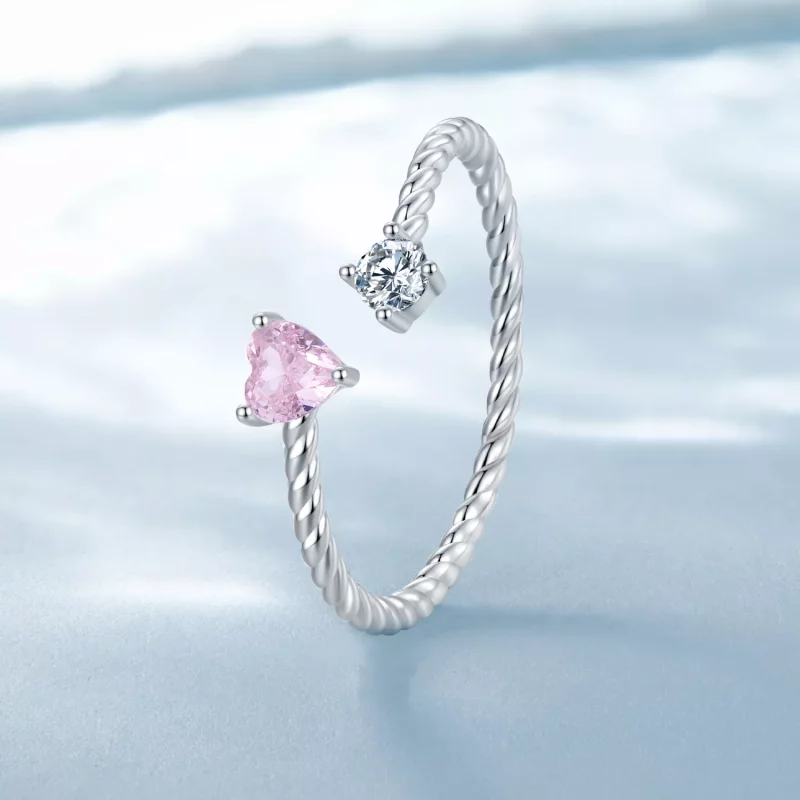 (imagen para) Anillos de compromiso estilo Pandora para ella - SCR924 - Ver 2