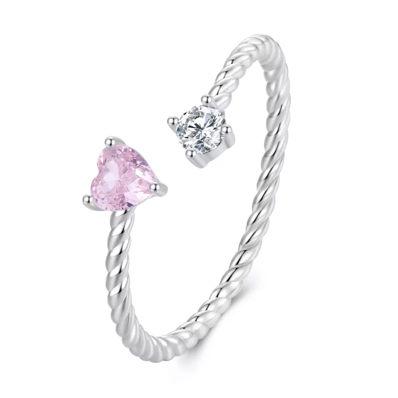 (imagen para) Anillos de compromiso estilo Pandora para ella - SCR924 - Ver 3