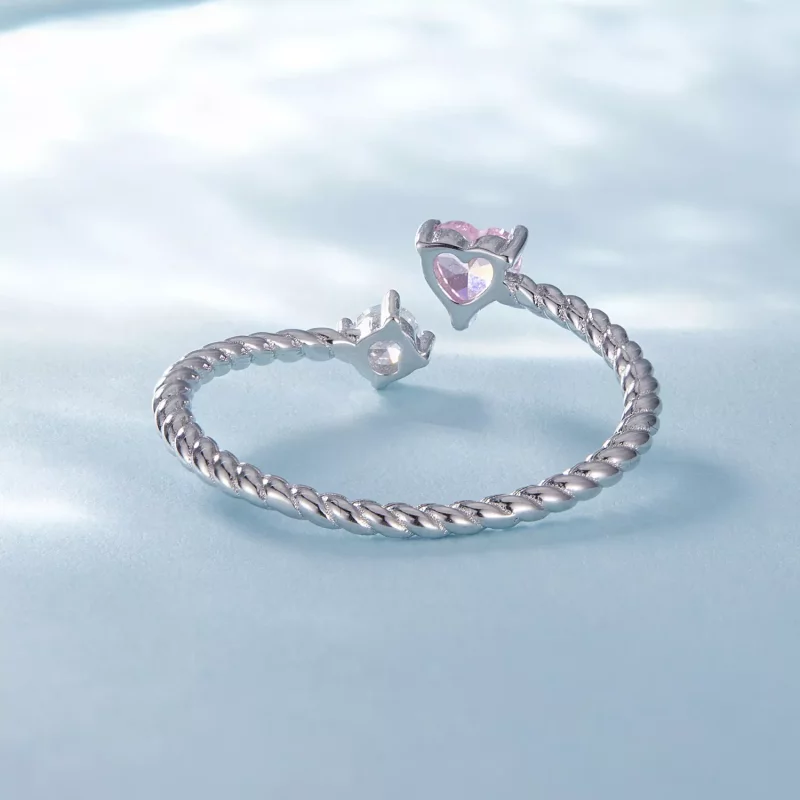 (imagen para) Anillos de compromiso estilo Pandora para ella - SCR924 - Ver 4