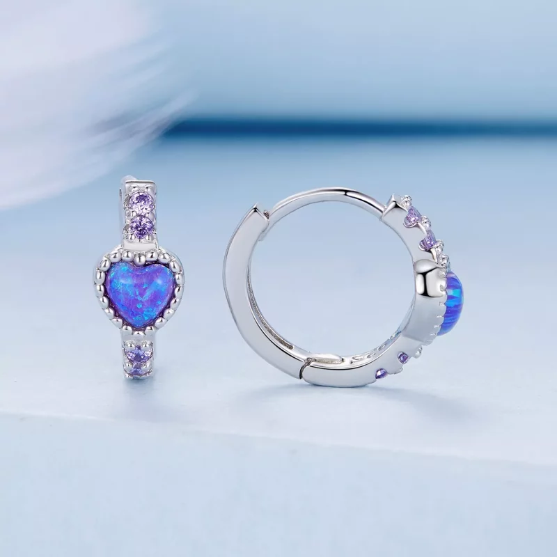 (imagen para) Aros estilo Pandora con forma de corazón - BSE865 - Ver 2