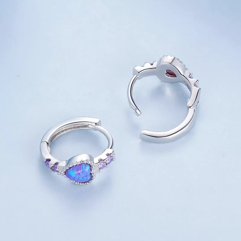 (imagen para) Aros estilo Pandora con forma de corazón - BSE865 - Ver 4