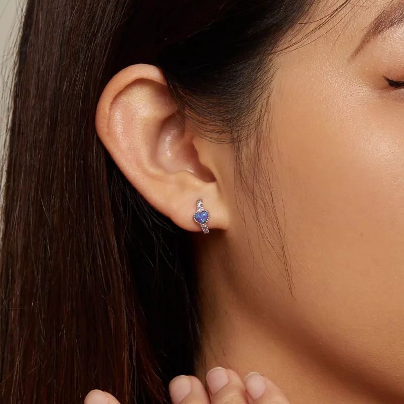 (imagen para) Aros estilo Pandora con forma de corazón - BSE865 - Ver 6