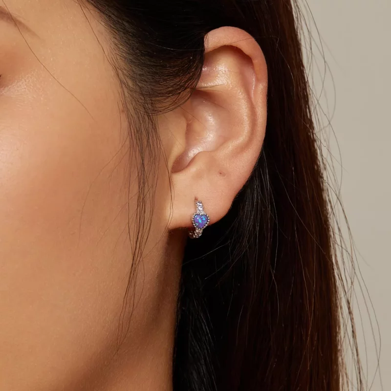 (imagen para) Aros estilo Pandora con forma de corazón - BSE865 - Ver 7