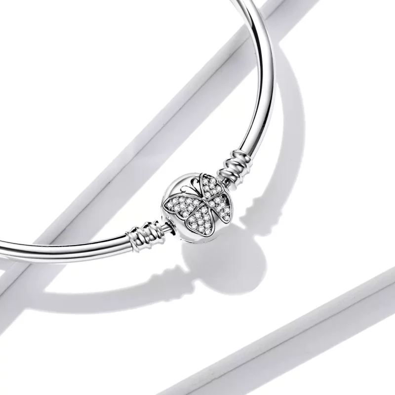 (imagen para) Brazalete plateado estilo Pandora - BSB084 - Ver 3