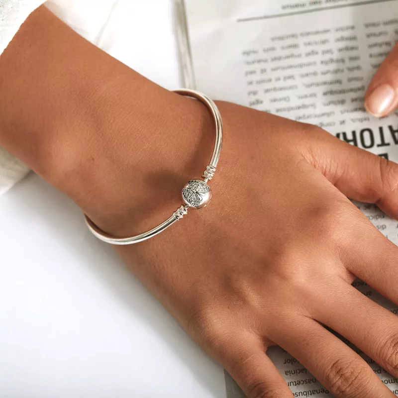 (imagen para) Brazalete plateado estilo Pandora - BSB084 - Ver 8