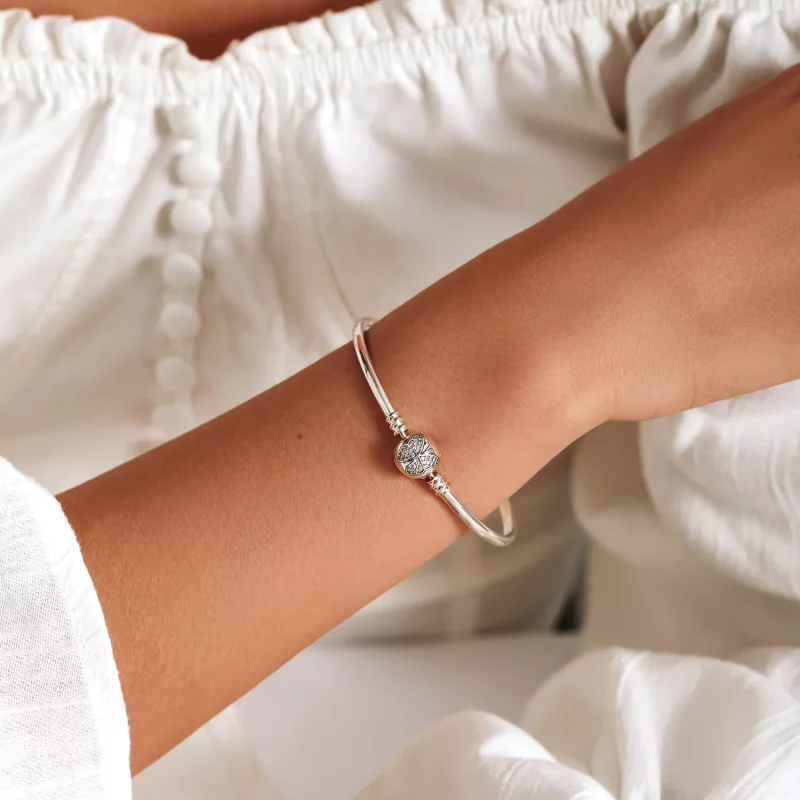 (imagen para) Brazalete plateado estilo Pandora - BSB084 - Ver 9