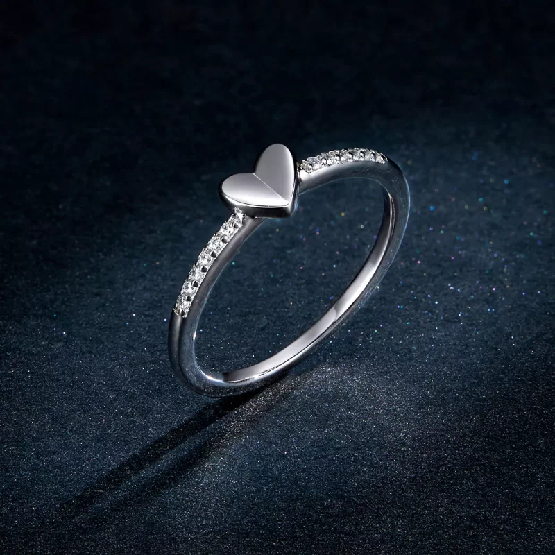 (imagen para) Anillo de Estilo Pandora de Destellos y Corazones - BSR121 - Ver 7
