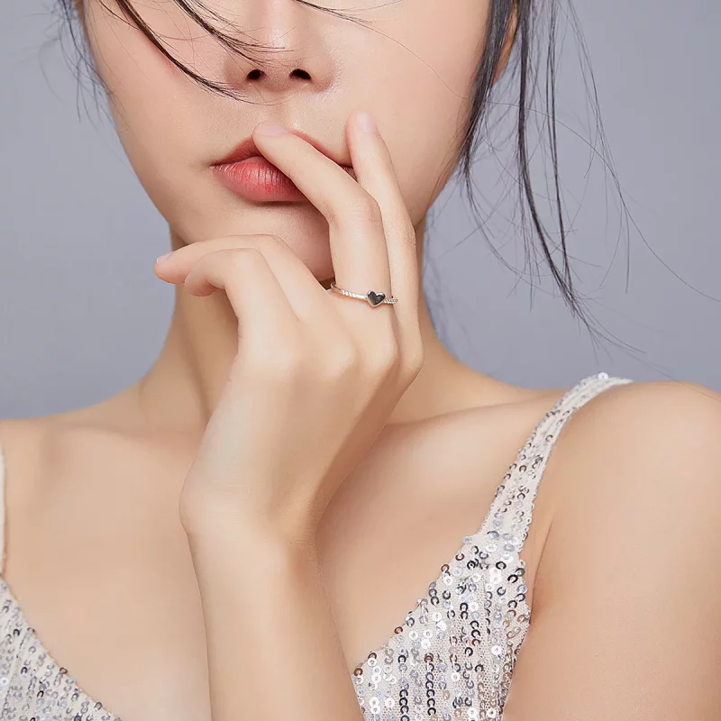 (imagen para) Anillo de Estilo Pandora de Destellos y Corazones - BSR121 - Ver 10