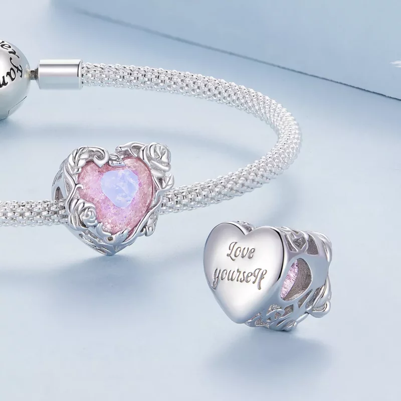 (imagen para) Charm de corazón de amor estilo Pandora - BSC836 - Ver 4
