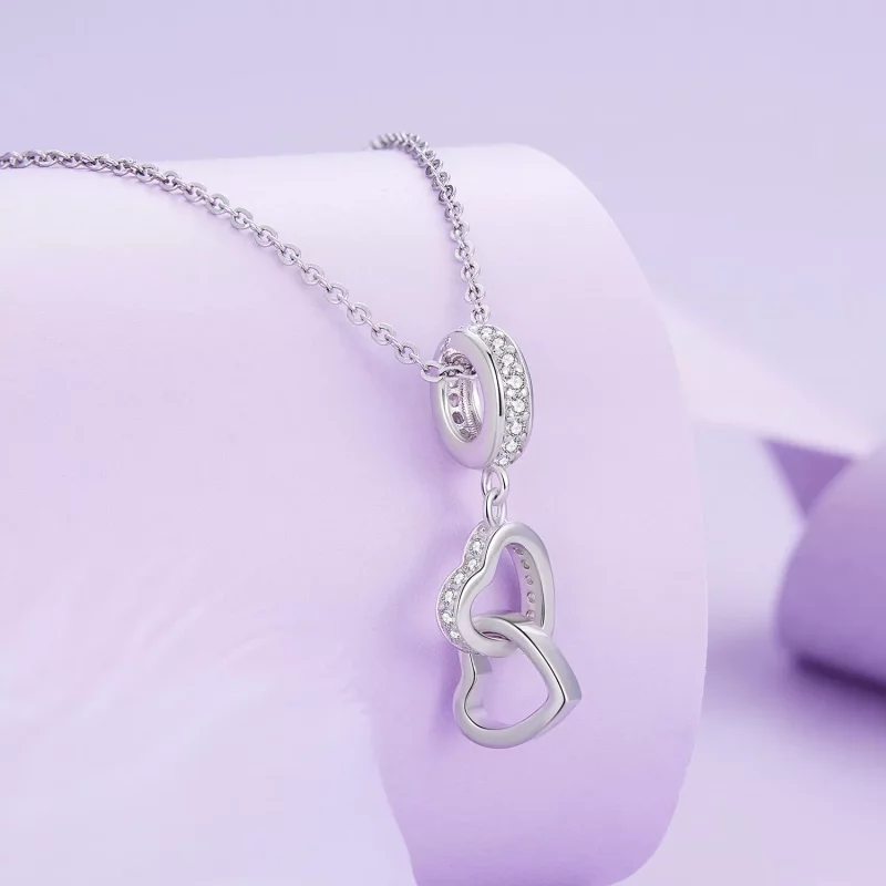 (imagen para) Charm de corazones entrelazados al estilo de Pandora - SCC2455 - Ver 2
