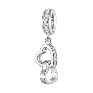 Charm de corazones entrelazados al estilo de Pandora - SCC2455 (imagen para) Charm de corazones entrelazados al estilo de Pandora - SCC2455