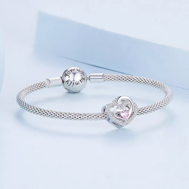 (imagen para) Charm de Doble Corazón al Estilo Pandora - BSC695 - Ver 5