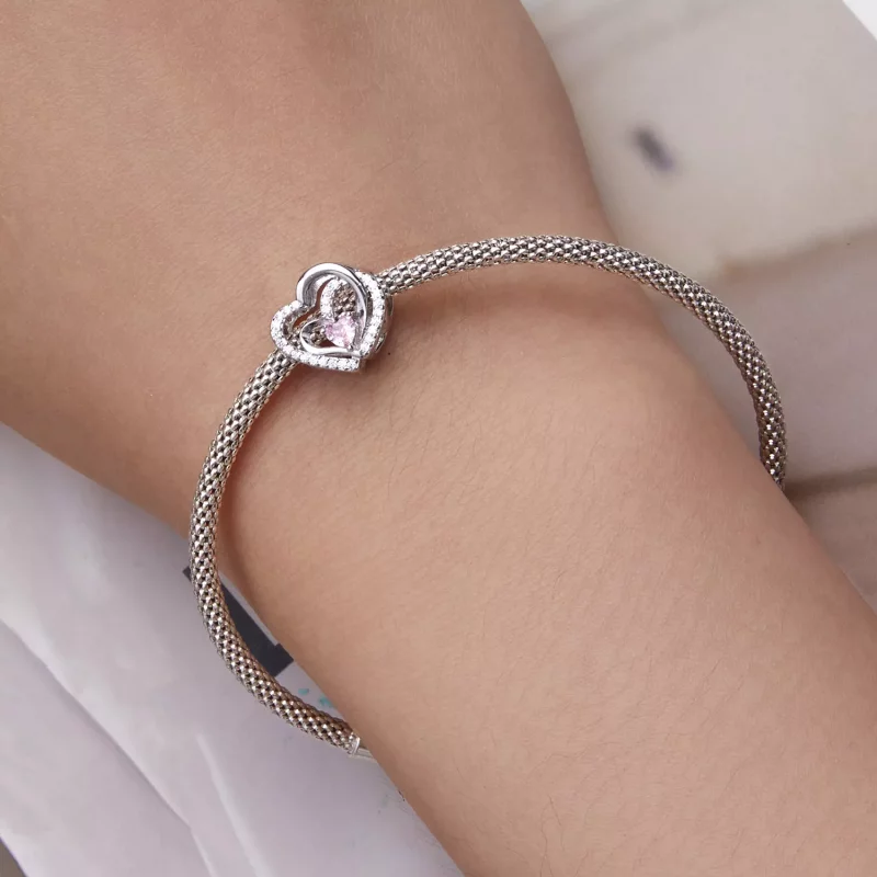 (imagen para) Charm de Doble Corazón al Estilo Pandora - BSC695 - Ver 6