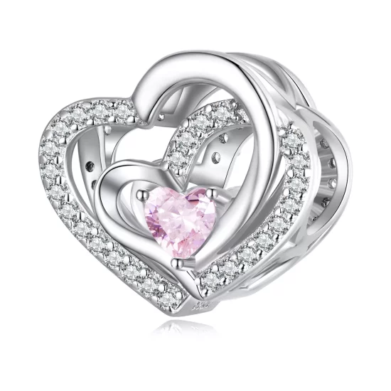 (imagen para) Charm de Doble Corazón al Estilo Pandora - BSC695