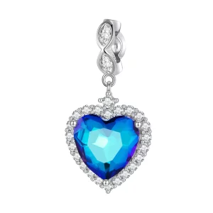 (imagen para) Charm en estilo Pandora con corazón azul - BSC775