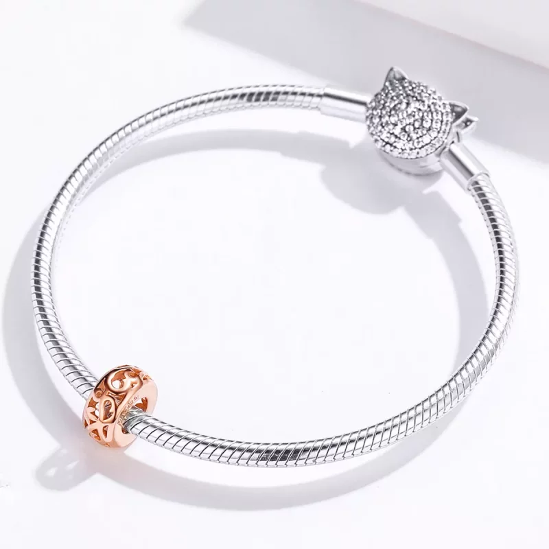 (imagen para) Charm en estilo Pandora en color oro rosa - SCC716-C - Ver 4