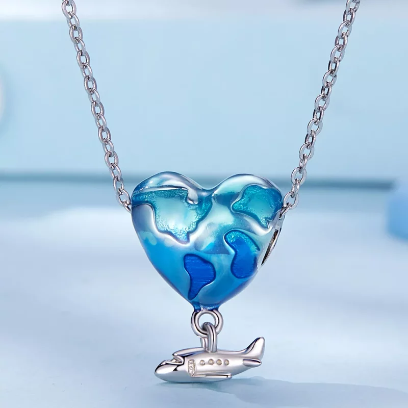 (imagen para) Charm estilo Pandora de globo terráqueo - SCC2481 - Ver 2