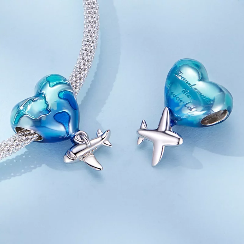 (imagen para) Charm estilo Pandora de globo terráqueo - SCC2481 - Ver 4