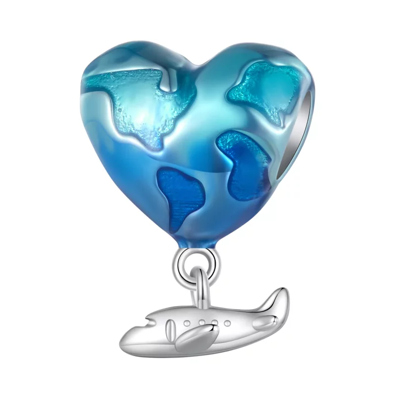 (imagen para) Charm estilo Pandora de globo terráqueo - SCC2481