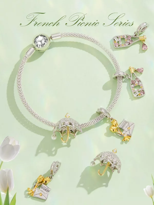(imagen para) Charm estilo Pandora en color champán - BSC863 - Ver 2
