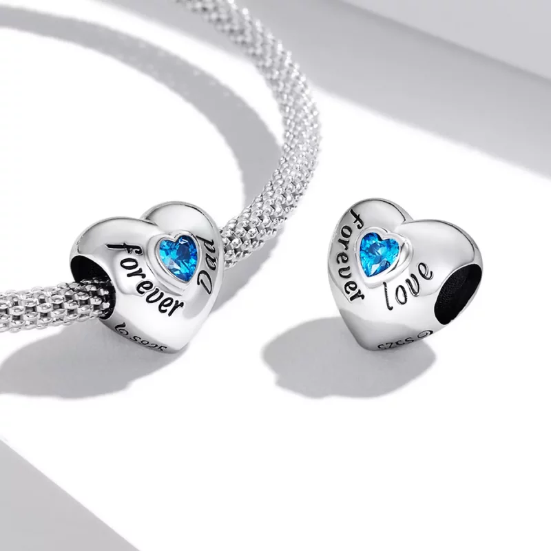 (imagen para) Charm estilo Pandora En memoria de papá - BSC562-BU - Ver 4