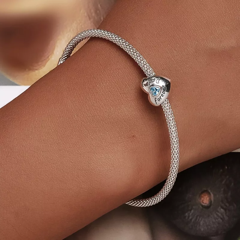 (imagen para) Charm estilo Pandora En memoria de papá - BSC562-BU - Ver 6