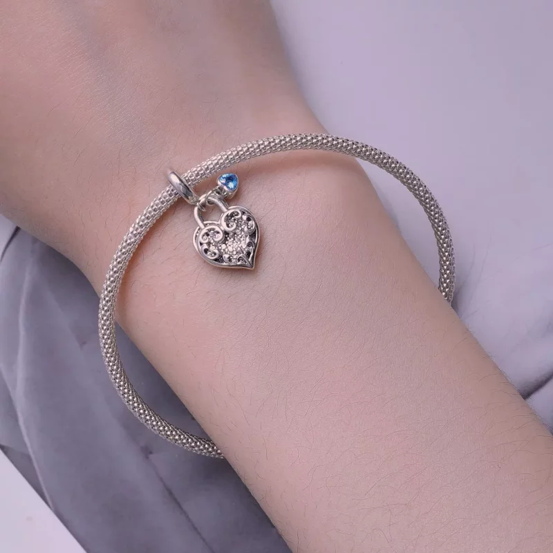 (imagen para) Charm tipo Pandora con corazón entrelazado - SCC2502 - Ver 5
