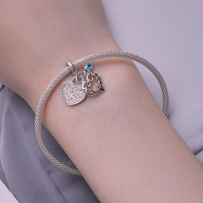 (imagen para) Charm tipo Pandora con corazón entrelazado - SCC2502 - Ver 6
