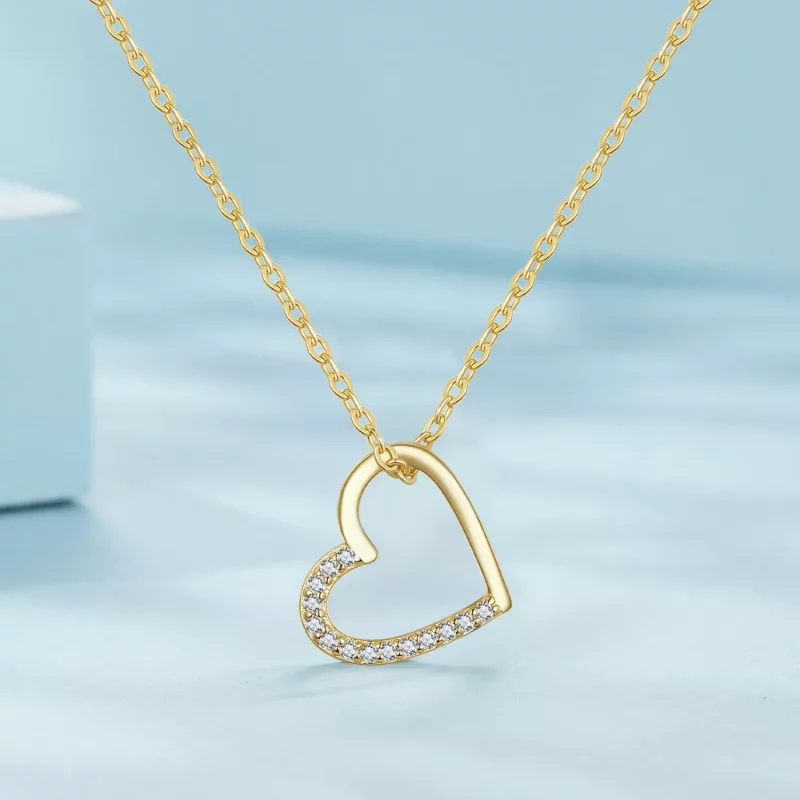 (imagen para) Collar de corazón estilo Pandora de 14K - SCN347-B - Ver 2