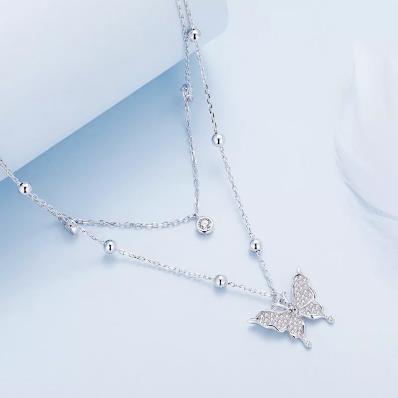 (imagen para) Collar de Doble Cadena con Estilo Pandora - BSN308 - Ver 2