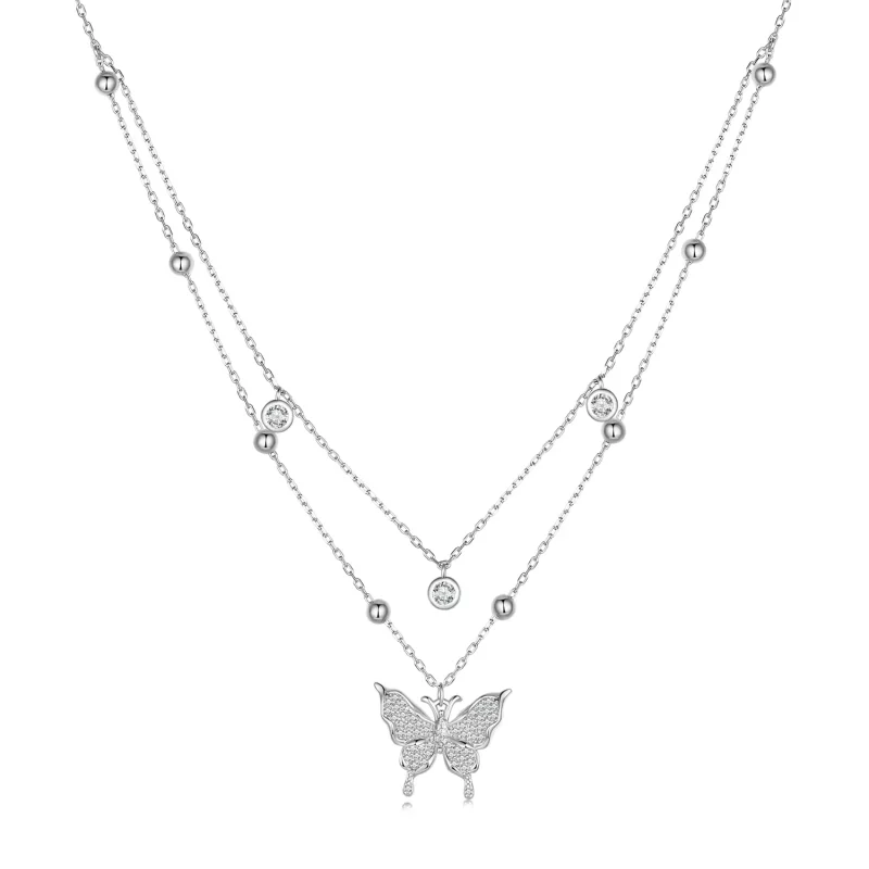 (imagen para) Collar de Doble Cadena con Estilo Pandora - BSN308 - Ver 3