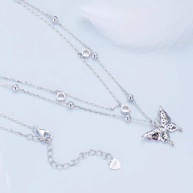 (imagen para) Collar de Doble Cadena con Estilo Pandora - BSN308 - Ver 4