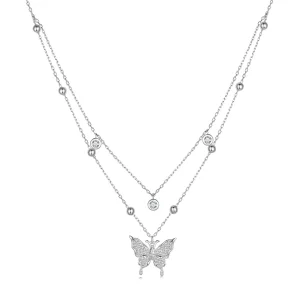 (imagen para) Collar de Doble Cadena con Estilo Pandora - BSN308