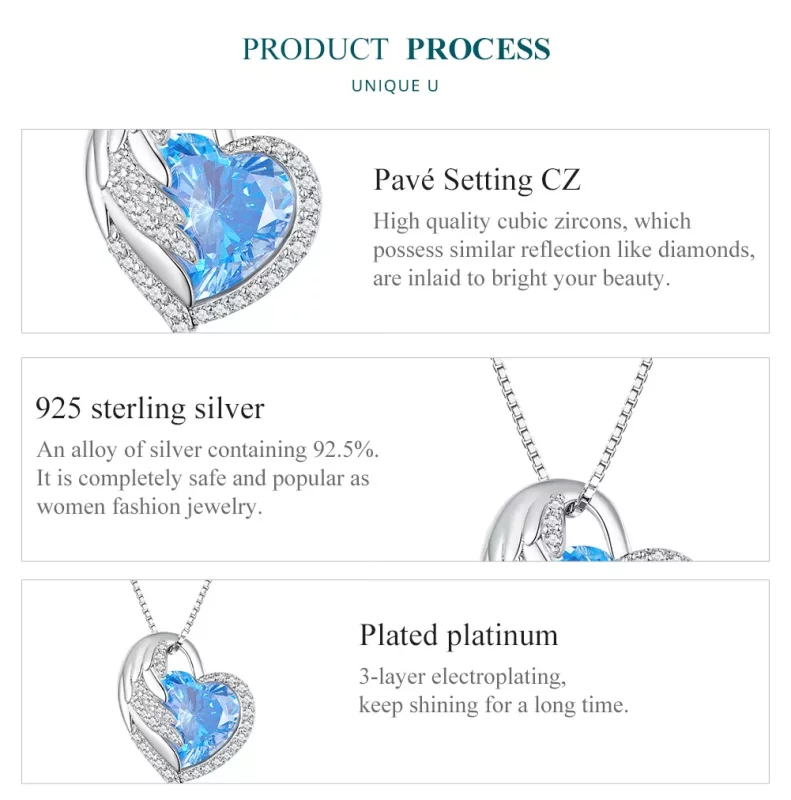 (imagen para) Collar de estilo Pandora con zafiro - BSN281 - Ver 6