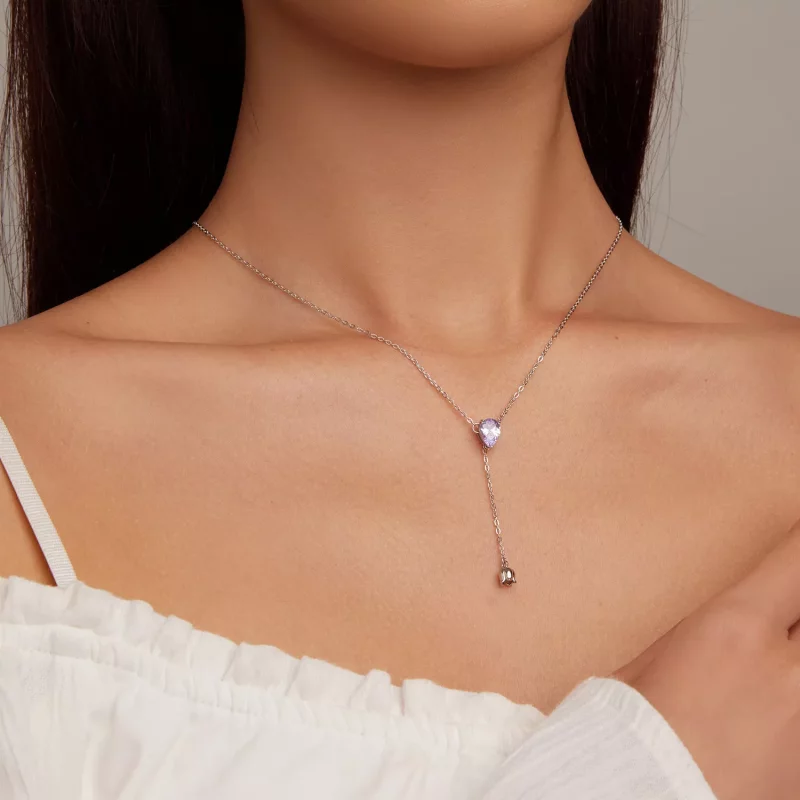 (imagen para) Collar estilo Pandora con amatista - BSN271 - Ver 7