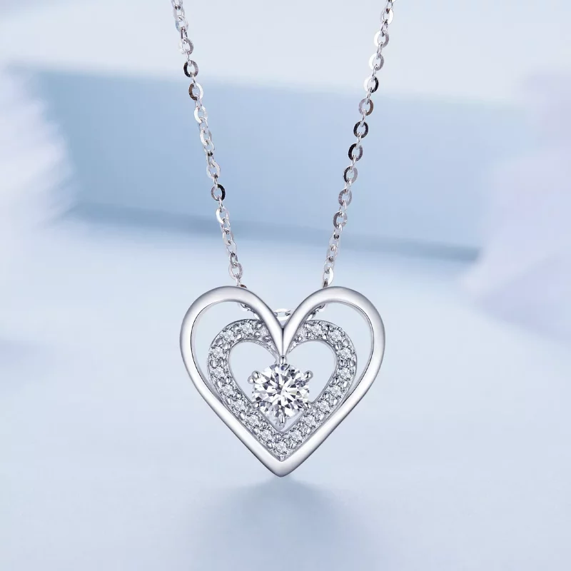 (imagen para) Collar estilo Pandora con corazón - BSN342 - Ver 2