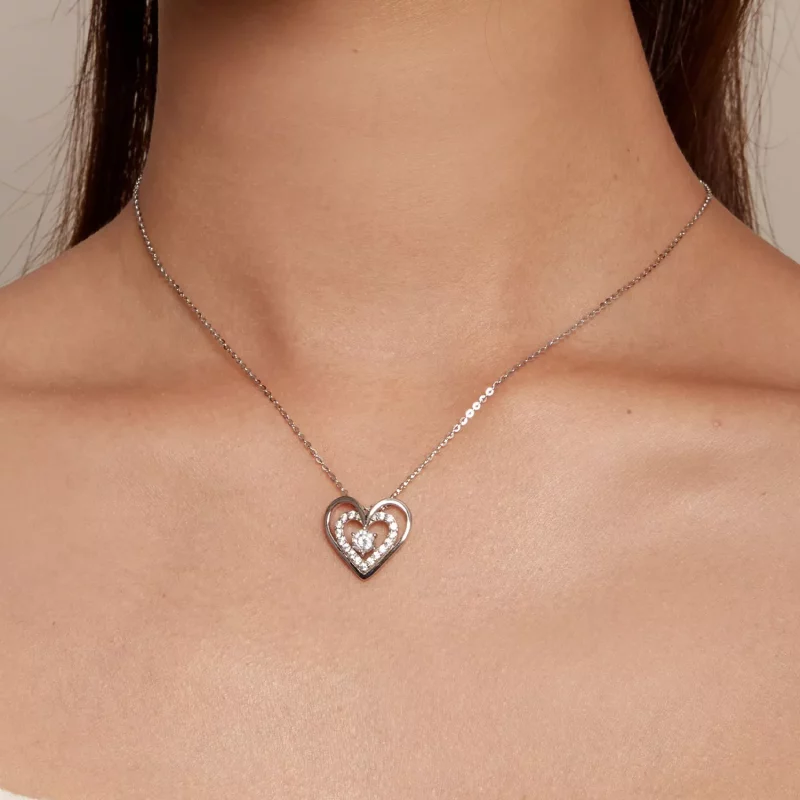 (imagen para) Collar estilo Pandora con corazón - BSN342 - Ver 5