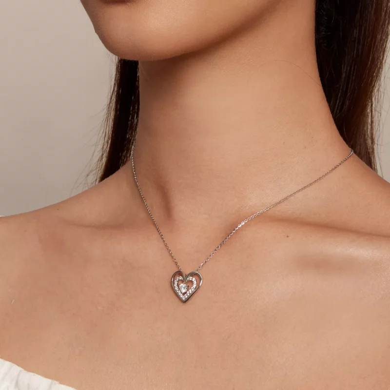 (imagen para) Collar estilo Pandora con corazón - BSN342 - Ver 6