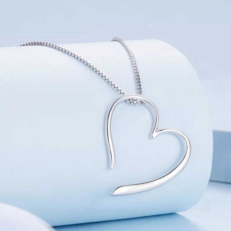 (imagen para) Collar estilo Pandora con corazón dibujado a mano - BSN341 - Ver 2