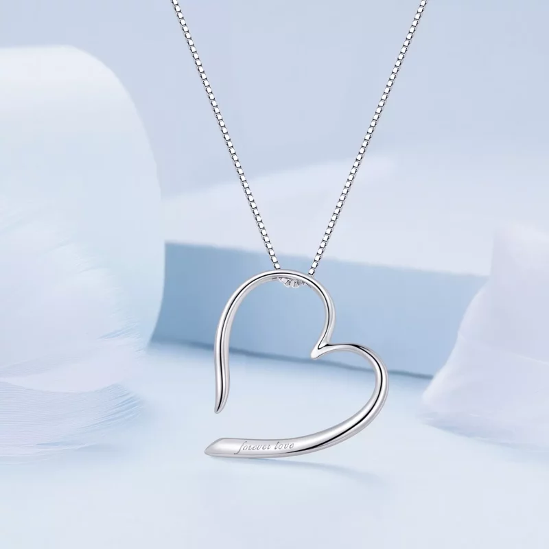 (imagen para) Collar estilo Pandora con corazón dibujado a mano - BSN341 - Ver 3