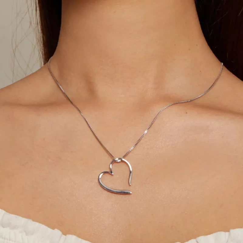 (imagen para) Collar estilo Pandora con corazón dibujado a mano - BSN341 - Ver 7