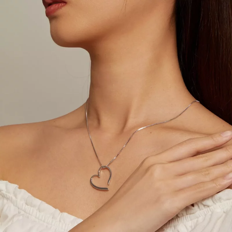 (imagen para) Collar estilo Pandora con corazón dibujado a mano - BSN341 - Ver 8