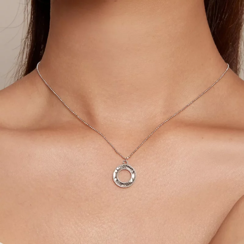 (imagen para) Collar estilo Pandora con círculo - BSN343 - Ver 5