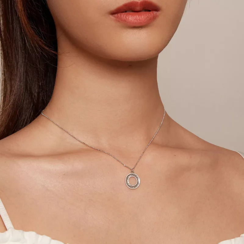 (imagen para) Collar estilo Pandora con círculo - BSN343 - Ver 7