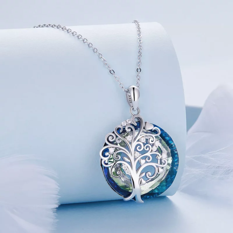 (imagen para) Collar estilo Pandora con círculo de familia - BSN315 - Ver 2